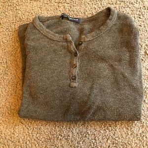 brandy melville gray button up long sleeve